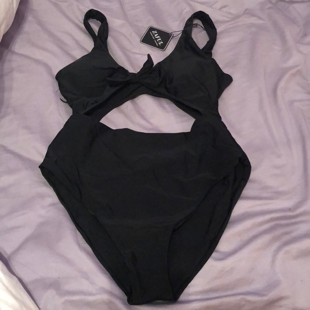 Brand New Zaful Black one piece, size m